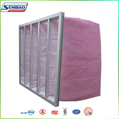 China Multi rosa secundário da ventilação da fibra sintética de filtros de ar do bolso F7 à venda