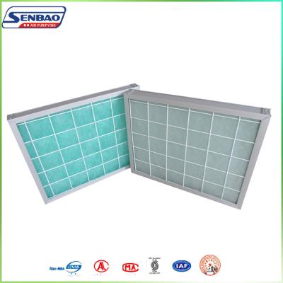 China Aluminum Frame Panel Green Fiberglass Air Filters Home Air System for sale