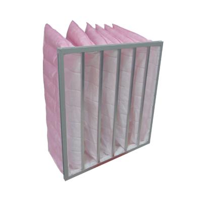 China Replacement Synthetic Fiber Pocket Air Filters Air Conditioning With Aluminum Frame for sale
