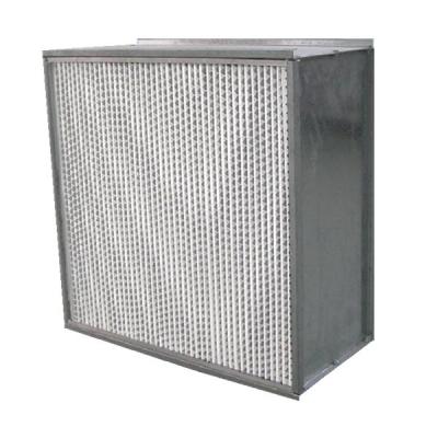 China SUS Frame High Temp Hepa Filter H13 Air , Aluminum Foil Clapboard Hepa Filter for sale
