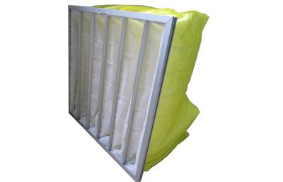 China Yellow Color Ventilation System Bag Air Conditioning Filter Aluminum Frame for sale