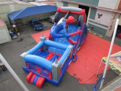 China Spiderman Theme Inflatable Castle Combo Bounce House Jumping Bouncer Slide For Kids for sale