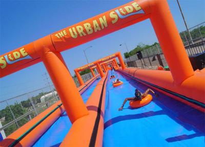 China Orange Commercial Giant Inflatable Water Slide Fire Resistant Customized for sale