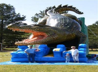 China Alligator Waterproof Comercial Outdoor Wet Kids Inflatable Slide PVC Tarpaulin for sale
