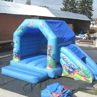 China Blue Sea World Inflatable Bouncing House Frozen For Kids Party for sale