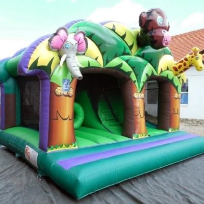 China Fantastic 3D Artwork Children Inflatable Combo Funny Play And Slide Jungle Kingdom for sale