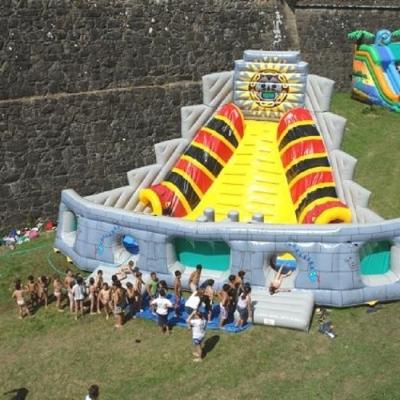 China Voodoo Pyramid Large Inflatable Slides , 7m Height Kids Outdoor Slides for sale