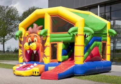 China Jumper Lion Bounce House Combo With Roof / Mutiplay Overdekt Leeuw Toddler Bouncy Castle for sale