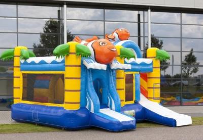 China Clown Water Slide Combo , Bounce House Slide Combo With Slide For Kids Party for sale