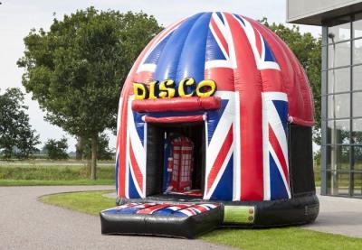 China Funny Disco Bouncer House Union Jack,Potable PVC Inflatable Jumping House for sale