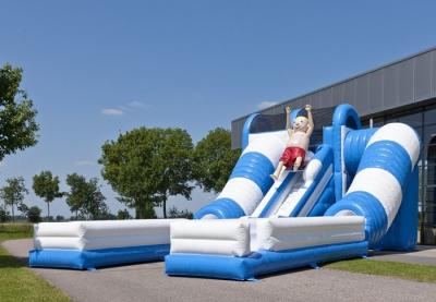 China Blue / White Tunnel Commercial Inflatable Slide Safety Giant Inflatable Slide Rental for sale