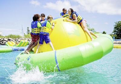 China Customized Inflatable Water Toys Aqua Park Green Inflatable Saturn For Kids And Adults for sale