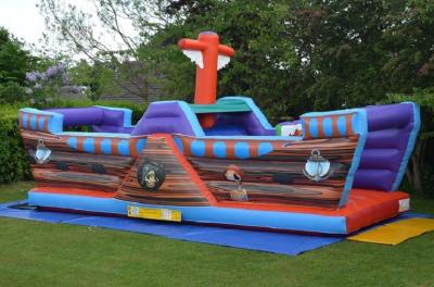 China Waterproof Blow Up Pirate Ship Bouncy Castle Ahoy Matey Jumping Castle With Slide for sale