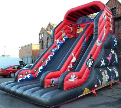 China Red / Black Pirate Inflatable Pirate Ship Slide For Party 30ft for sale