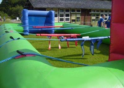 China Human Table Football Team Game , Green Inflatable Interactive Games 40x20Ft for sale