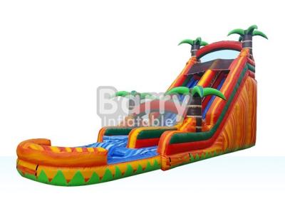 China 0.55mm Pvc Tarpaulin Inflatable Water Slides Jungle Theme Slip Slide Water Slide for sale