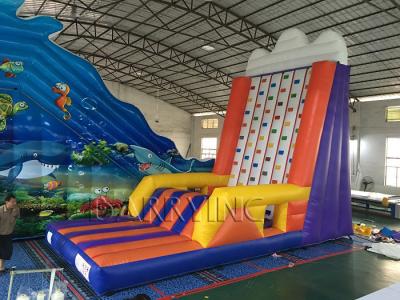China Inflatable Interactive Games Portable Mobile Rock Climbing Wall For Amusement Park for sale