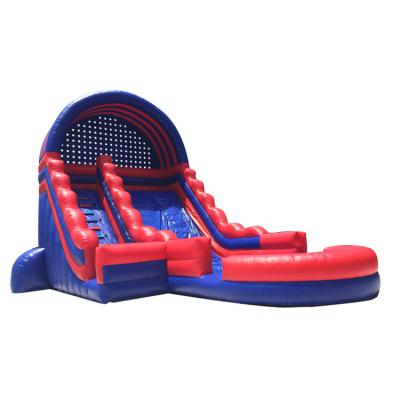 China Adults PVC Inflatable Water Slides With Big Swimming Pool for sale