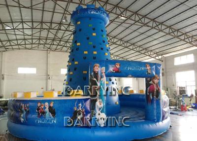 China Blue Kids Frozen Inflatable Climbing Wall Type PVC Material Inflatable Sports Arena for sale