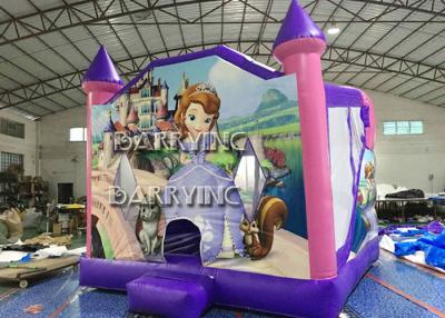 China Pink Castle Princess Inflatable Bouncer Slide Combo With 18 OZ Vinyl PVC Material for sale