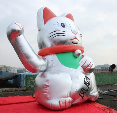 China PVC 6m Height Inflatable Advertising Products Fortune Cat Customized Cartoon for sale