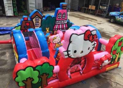China Hello Kitty Inflatable Toddler Playground With Slide , Commercial Adult Bouncy Castle for sale