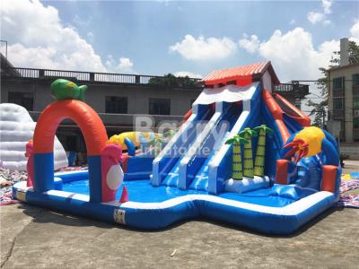 China Backyard Inflatable Water Slides And Pool Bouncy Water Slides Customized for sale