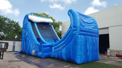 China Huge 27 Ft Tall Wave Rider Inflatable Water Slides With Air Pump And Repair Material for sale
