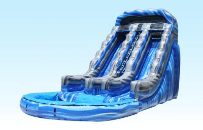 China 18Ft Summer Splash Kids Inflatable Water Slides 0.55-0.9mm PVC Tarpaulin For Park Centre for sale