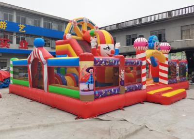China 0.55mm PVC Inflatable Playground Fun City Joker Theme Bouncy Castle 10mL*7mW*4mH for sale