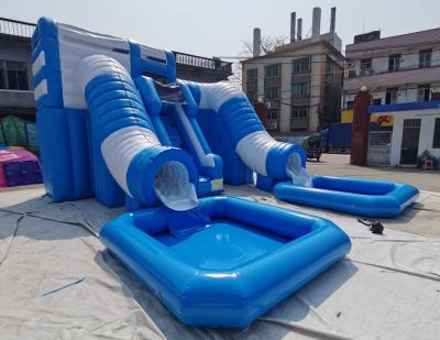 China Jumper Combo Castle Pool Inflatable Water Slides Large Inflatable Double Slide Digital Printing for sale