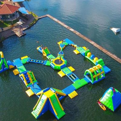 China PVC Floating Inflatable Water Park Aqua Park Floating Obstacle Course Anti UV for sale