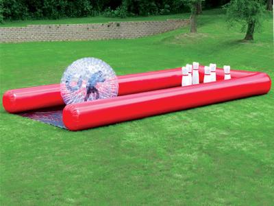 China Funny Custom Giant Inflatable Sports Games Human Bowling Pins With Zorb Ball for sale