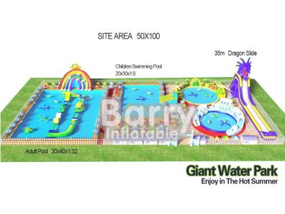 China 3D Inflatable Backyard Water Park Construction Giant 0.55mm PVC Tarpaulin for sale