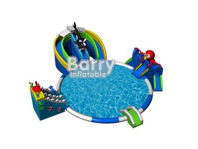 China Importación de juegos inflables del parque de atracciones de China, piscina inflable de la diapositiva del parque del agua del seaworld en venta