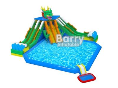 China Playground Outdoor Inflatable Aqua Park / 3 Slide Inflatable Water Fun For Children for sale