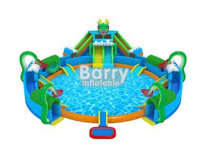 China 30 * 20 M Hawaii Themed Mini Inflatable Water Park With Big Swimming Pool for sale