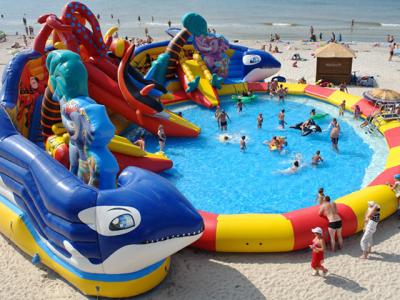 China customized giant octopus water park,dolohin animal inflatable water park with big pool toys for sale