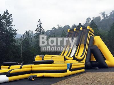 China 3 Lanes Yellow Dragon Run Malaysia Genting Inflatables Big Slide Double Triple Stitch for sale