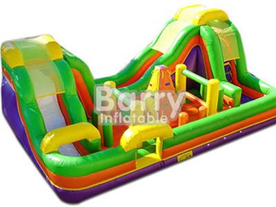 China Outdoor Inflatable Bouncy Obstacle Course Combo Slide With Small Climbing Wall for sale