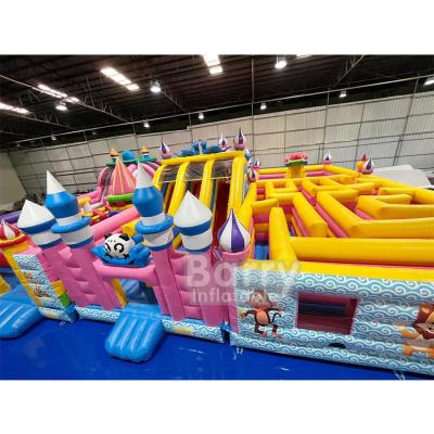 China Durable Tarpaulin Combo Bounce House With Game Theme Park  Inflatable Maze Playground for sale