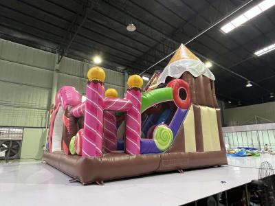 China PVC Kids Custom Inflatable Jumpers Rent Inflatable Bounce House Sugar Theme for sale
