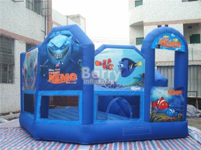 China Amphiprion Nigripes Big Castle Moonwalk Blue Clown Fish Blow Up Bounce Houses for sale