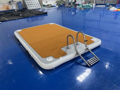 China Drop Stitch PVC EVA Inflatable Floating Dock With Steel Stairs For Lake River Ocean And Sea for sale