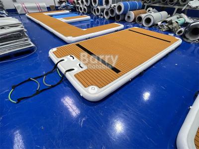 China Sun Bathing Swim Play Wakeboard Customized Color Inflatable Dock With Teak Finish And High Capacity for sale