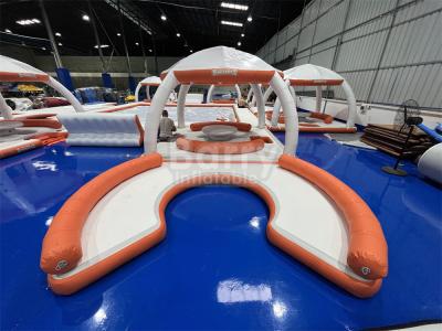 China Water Entertainment Equipment Aqua Sofa Water Leisure Platform Dock Inflatable Floating Island for sale