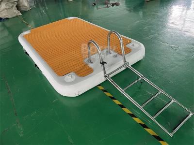 China Water Floating Entertainment  Floating Dock Inflatable Pontoon Fishing Boats With Ladder for sale