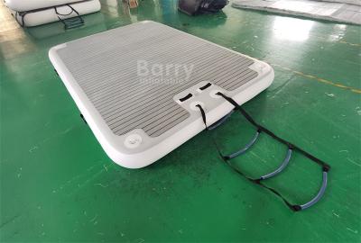 China Customized Portable Drop Stitch PVC Teak Inflatable Floating Platform Water Platform Dock for sale