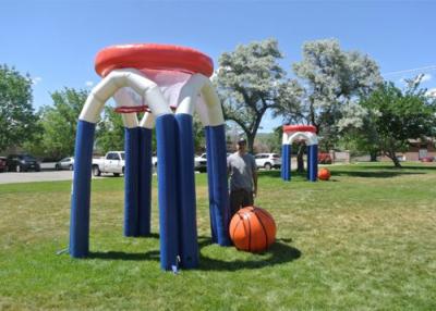 China Customzied Giant Inflatable Sports Games Basketball Hoop / Basketball Court With 0.55mm PVC for sale