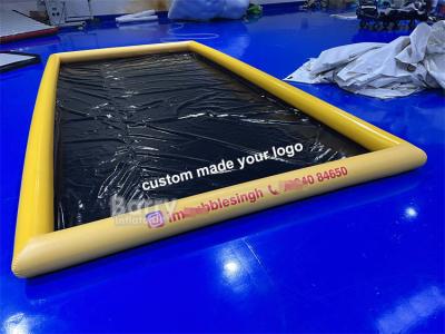 China Easy Maintenance Yellow Inflatable Car Wash Containment Mat With Logo Printing for sale